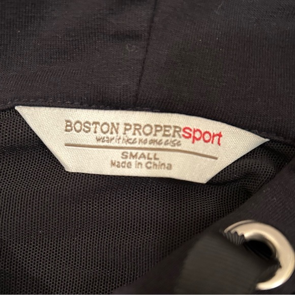 Boston Proper Sport Grommet Embellished Full Zip Hoodie Black Size Small - Picture 3 of 7